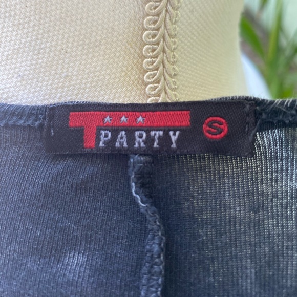 T Party Gray mineral wash mesh lace tshirt - Picture 10 of 10